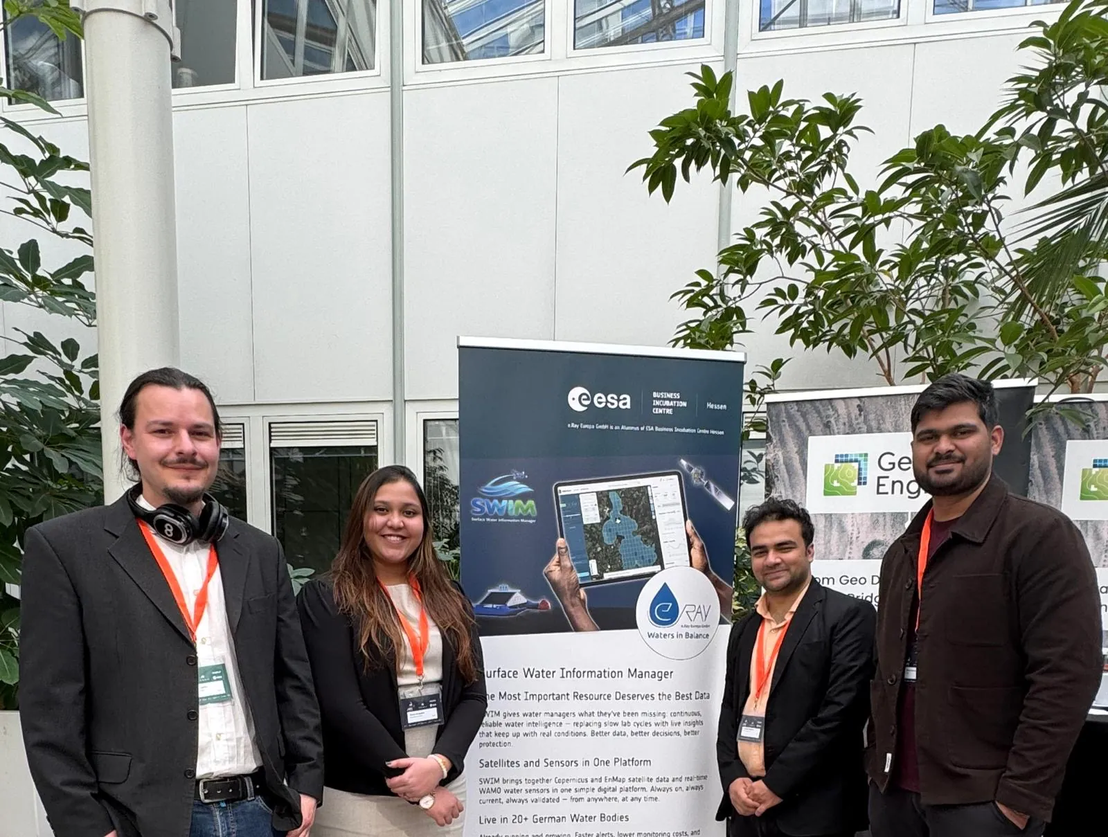 e.Ray team at the ESA stand