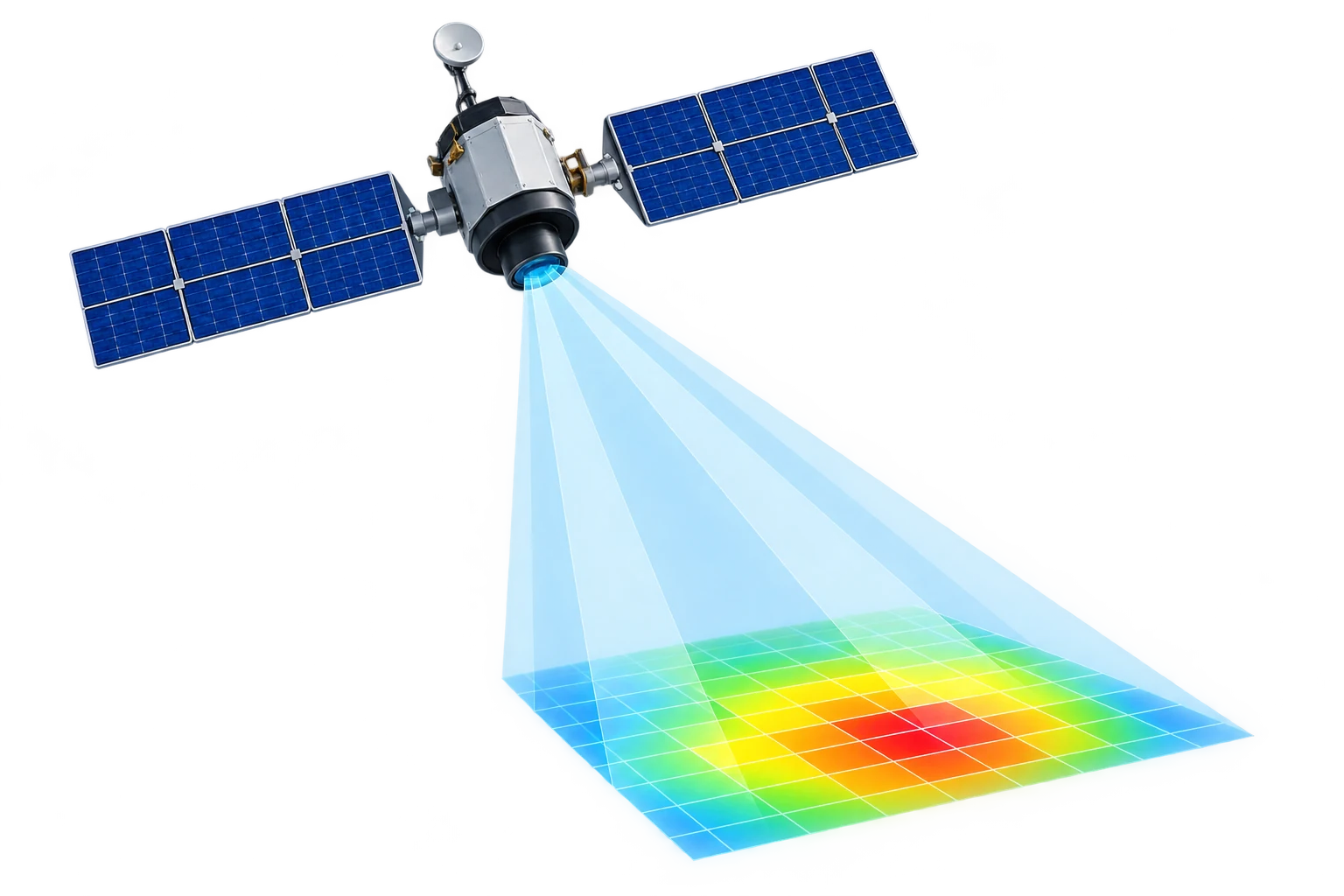 Earth observation satellite above a water body · SWIM data source